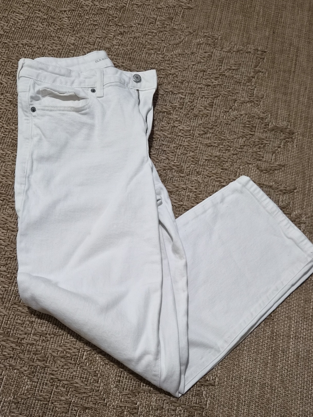 Old Navy Women's White Slim Straight Jeans